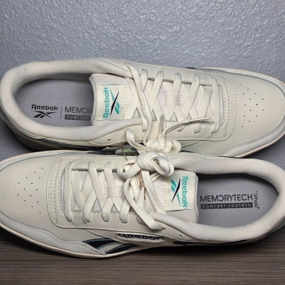 NEW!!! Reebok Court Advance-White,Navy,Teal-Leather, DMX Microbubble: Size 12